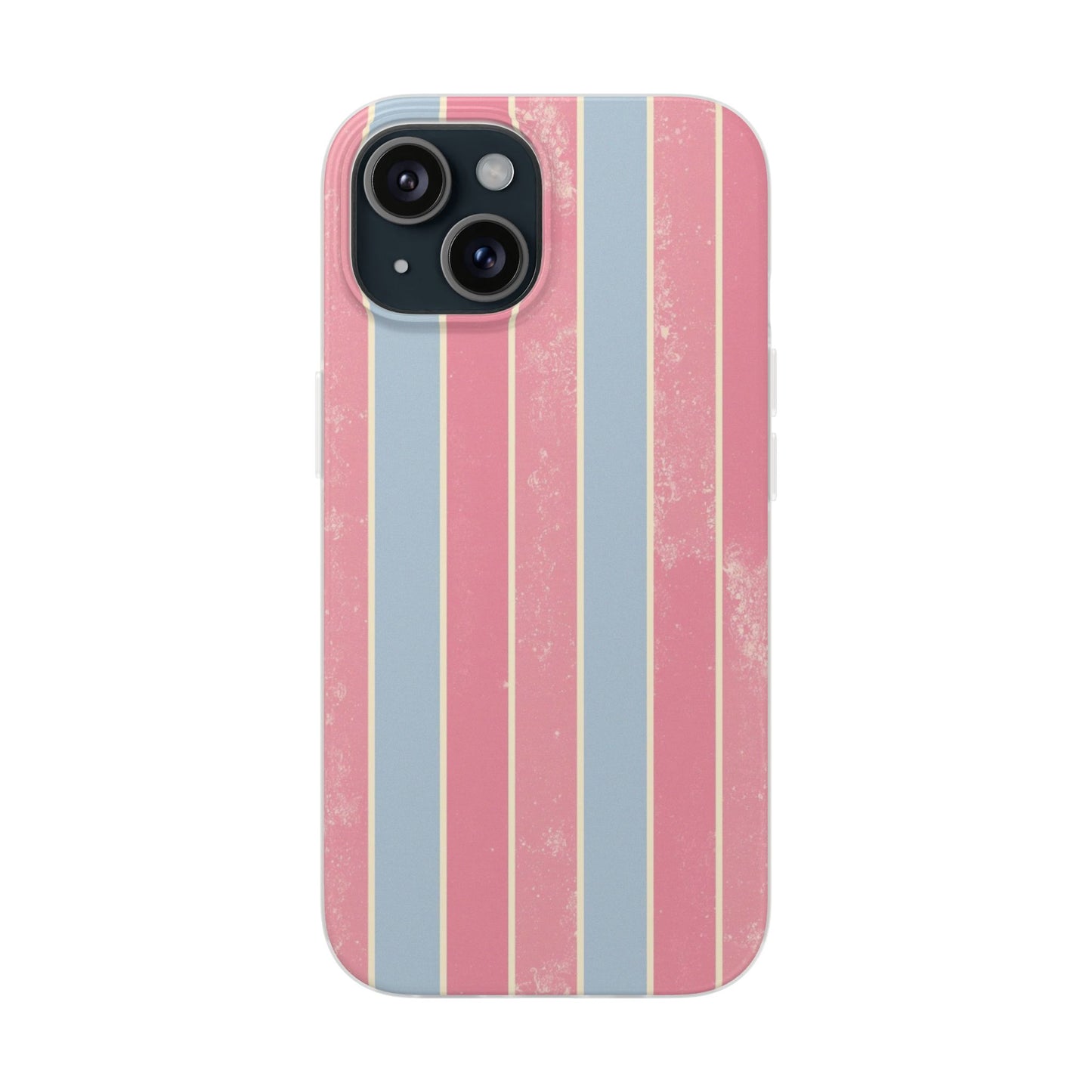Striped Pink & Blue Phone Case — Retro Pastel Flexi Case