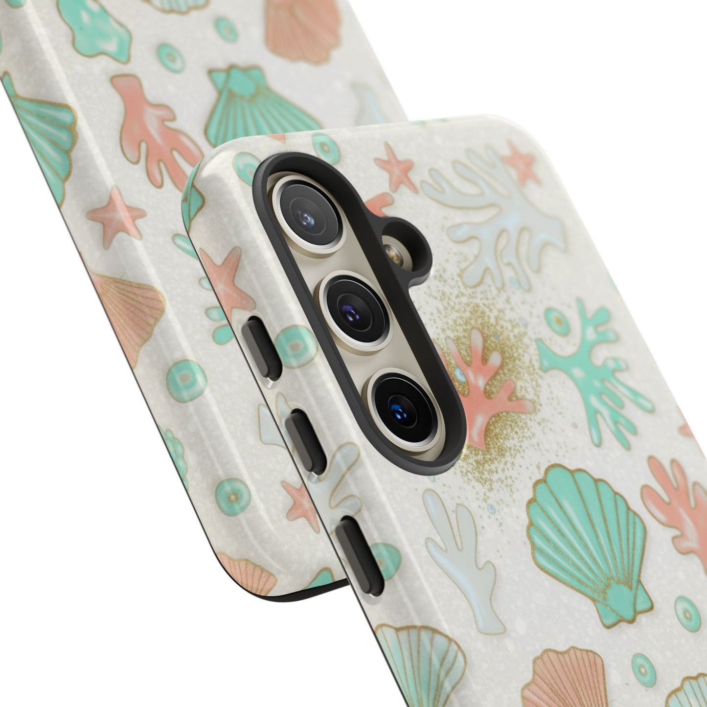 Seashell Coral Phone Case — Pastel Beach Shells Protective Tough Case
