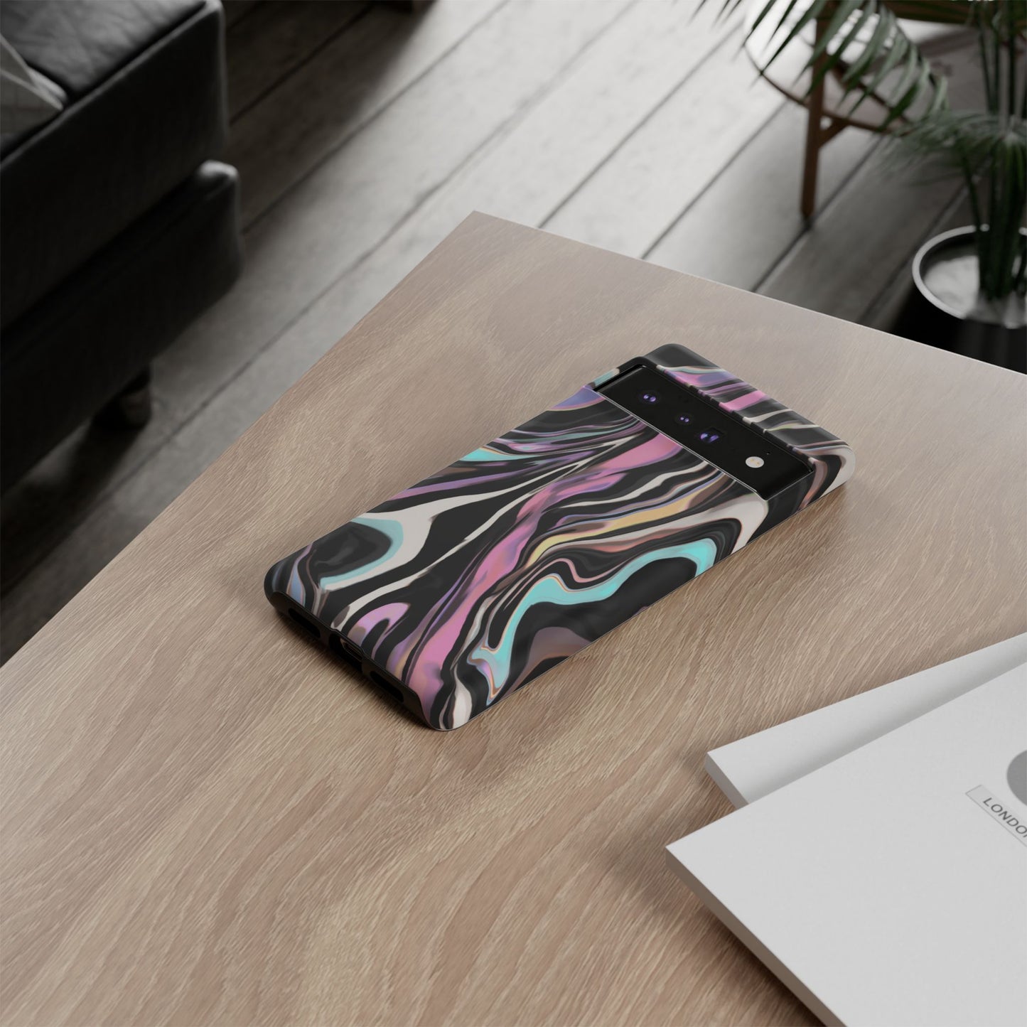 Abstract Marble Tough Phone Case — Pastel Swirl Protective Cover