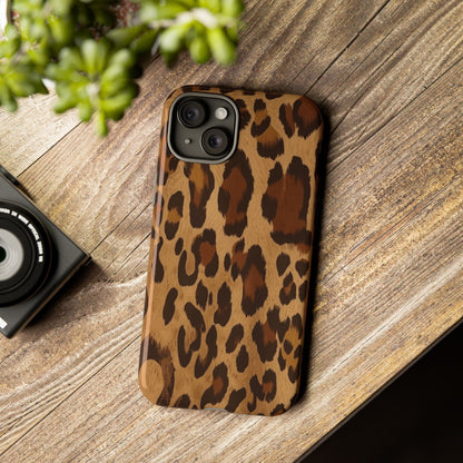 Leopard Print Tough Phone Case — Durable Animal Print Protective Cover