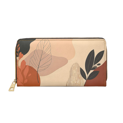 Women's Abstract Leaf Wallet - Autumn Foliage