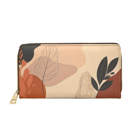 Women's Abstract Leaf Wallet - Autumn Foliage
