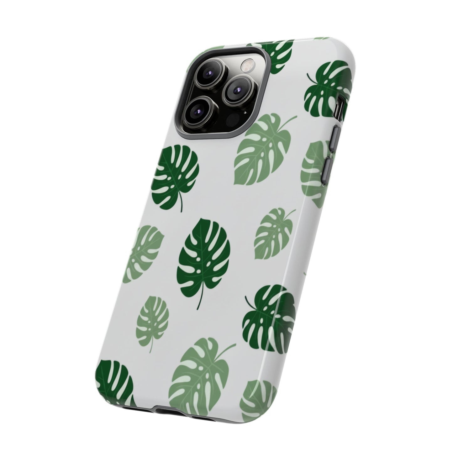 Monstera Leaf Phone Case — Tropical Green Pattern Tough Case