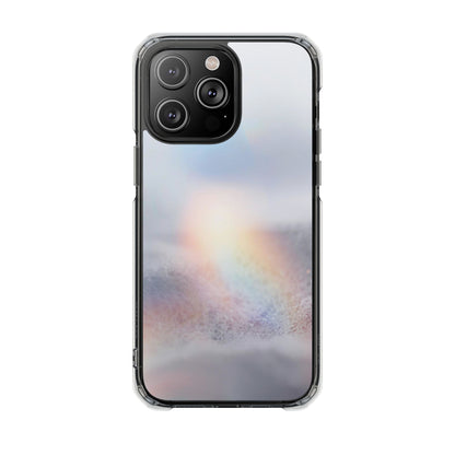 Clear Magnetic Impact Phone Case — Shockproof Transparent Case with Holographic Rainbow Accent