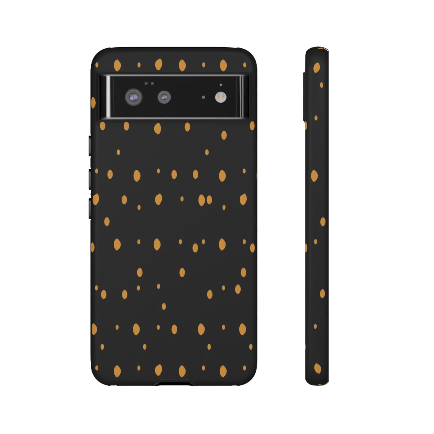 Black & Gold Dot Tough Phone Case — Protective Sparkle Pattern
