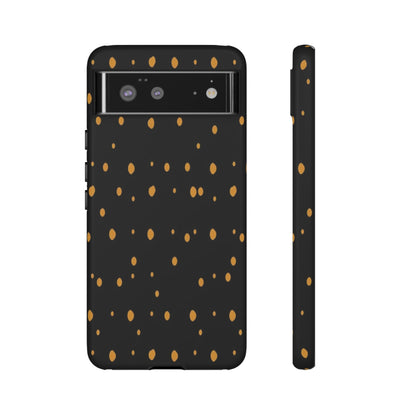 Black & Gold Dot Tough Phone Case — Protective Sparkle Pattern
