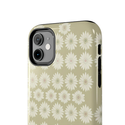 Daisy Pattern Tough Phone Case — Protective Floral iPhone Cover