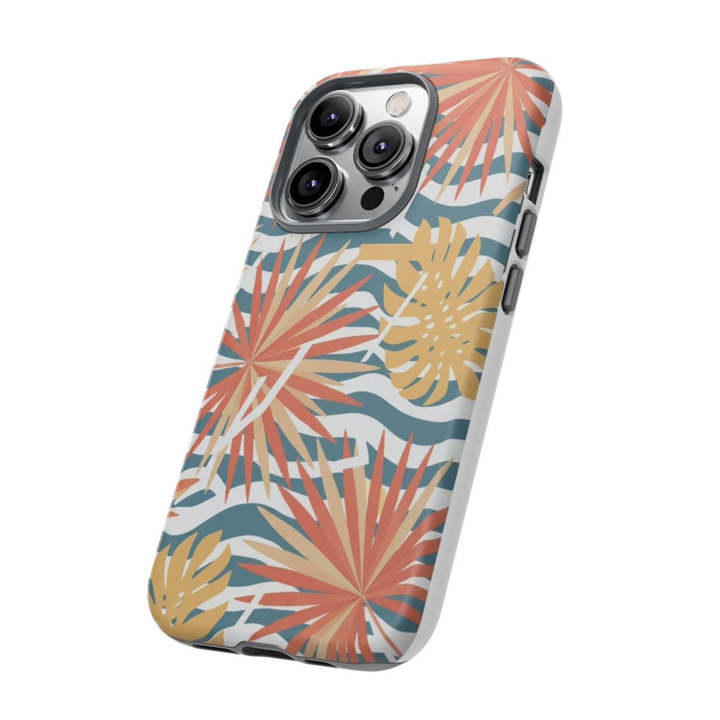 Tropical Palm Tough Phone Case – Retro Wave Floral Protective Cover
