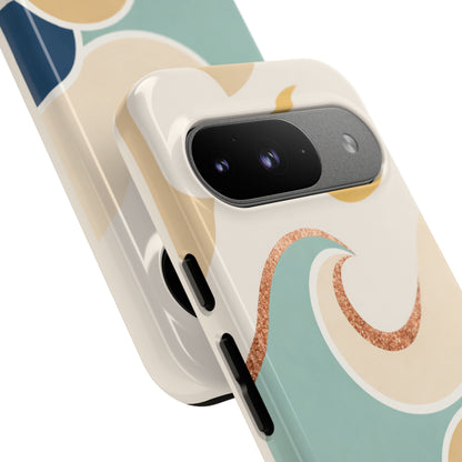 Sea Breeze Tough Phone Case — Retro Waves & Shells Design