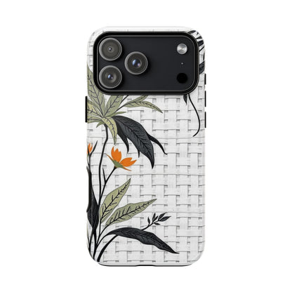 Floral Woven Tough Phone Case — Protective Botanical iPhone Cover