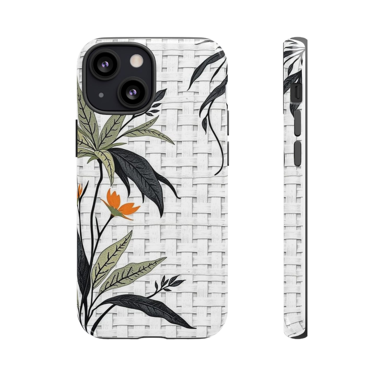Floral Woven Tough Phone Case — Protective Botanical iPhone Cover