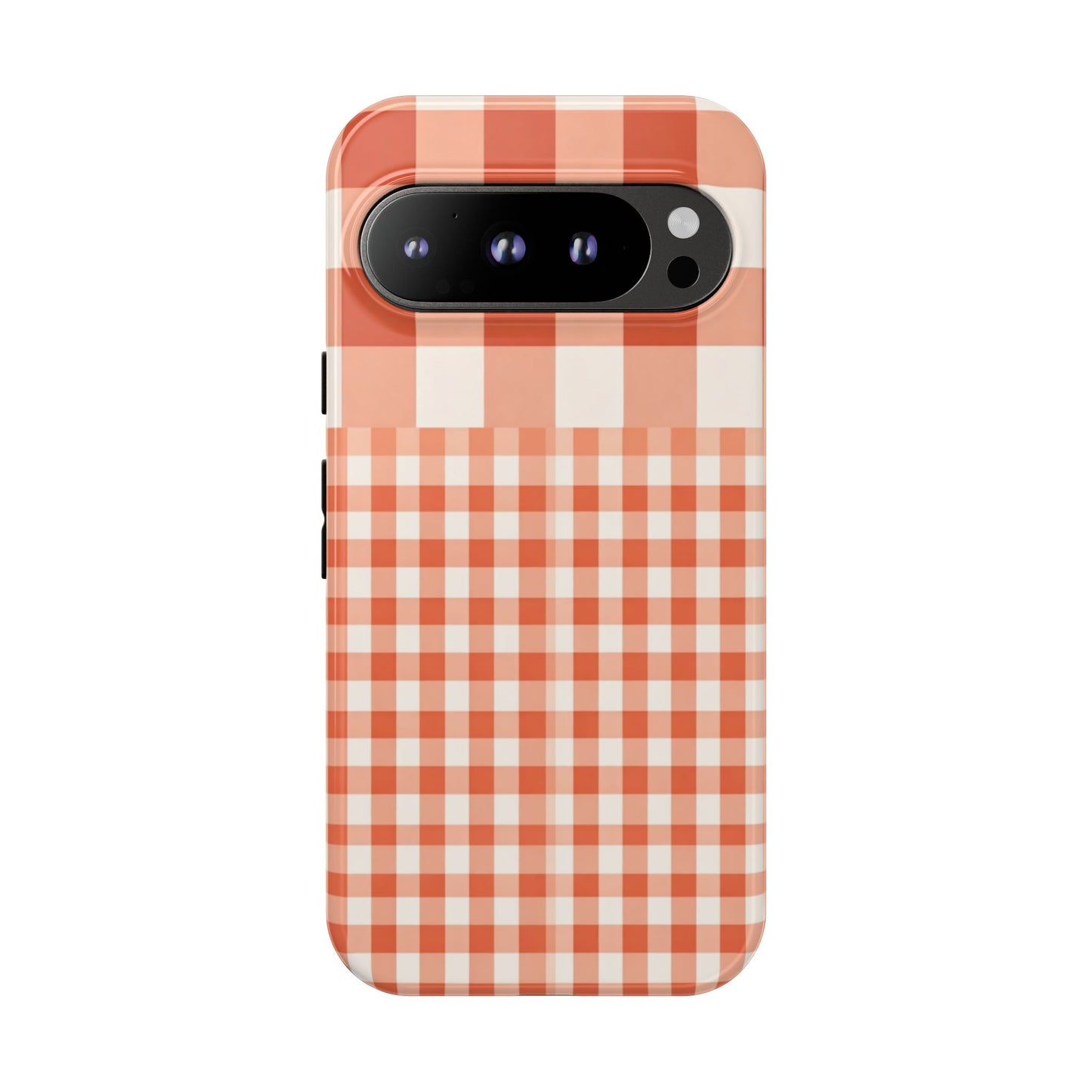 Buffalo Check Tough Phone Case — Orange Gingham Protective Cover