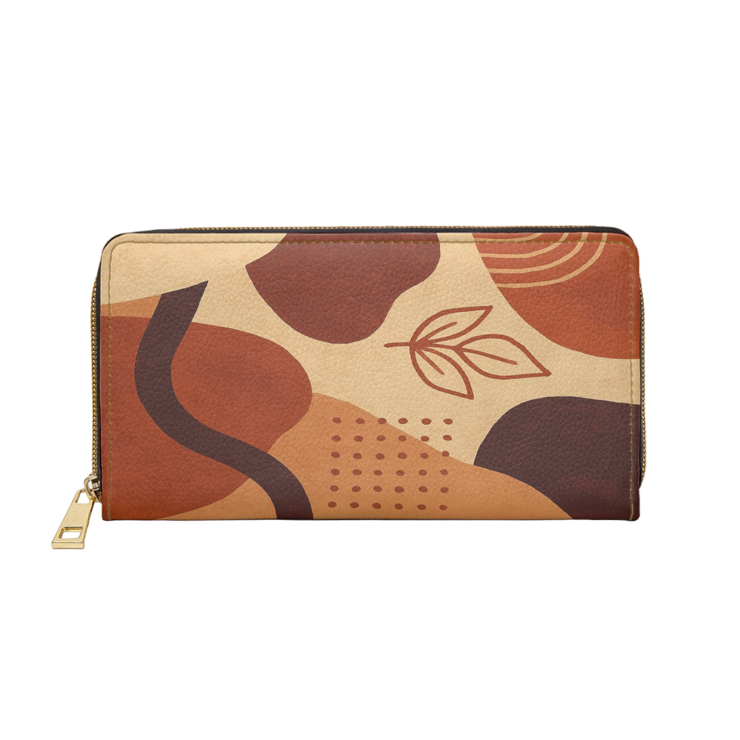 Women's Fall Ochre Wallet - Vegan Modern Zipper Wallet