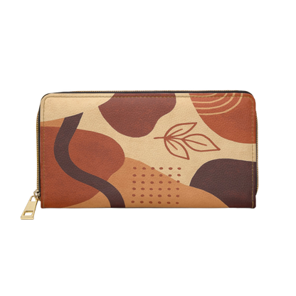 Women's Fall Ochre Wallet - Vegan Modern Zipper Wallet