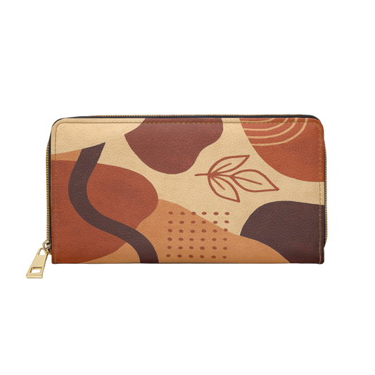 Women's Fall Ochre Wallet - Vegan Modern Zipper Wallet