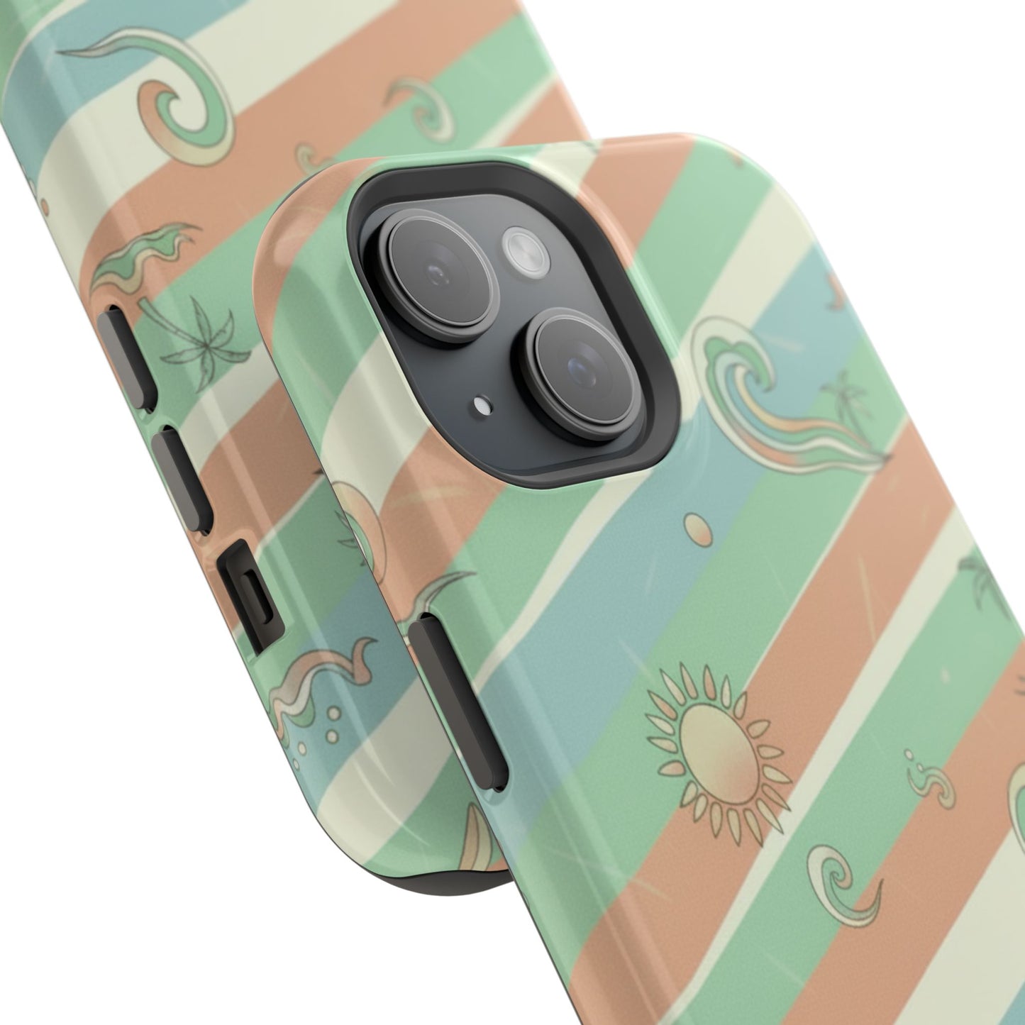 Magnetic Impact-Resistant Phone Case — Retro Surf Stripes