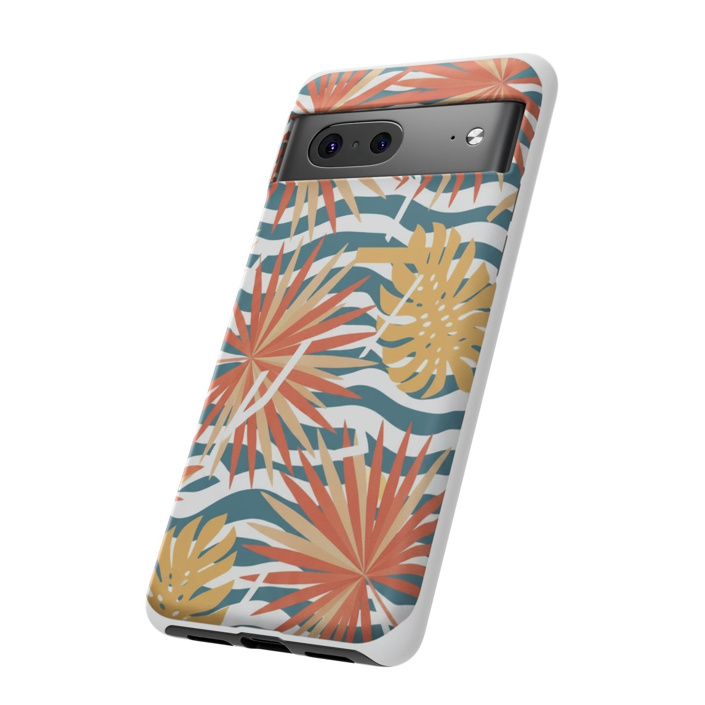 Tropical Palm Tough Phone Case – Retro Wave Floral Protective Cover