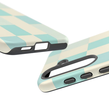 Pastel Checkerboard Tough Case – Mint & Cream Protective Phone Cover