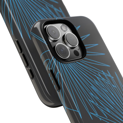 Blue Dandelion Burst Tough Phone Case — Protective Floral iPhone Cover