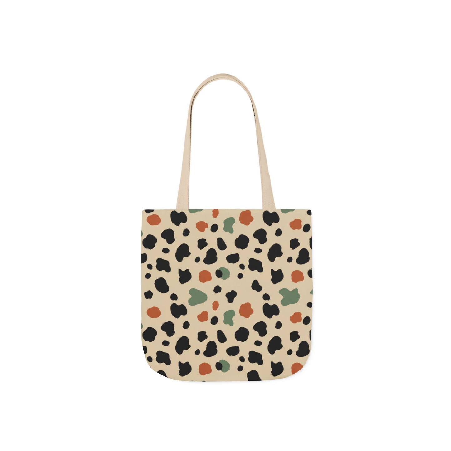 Leopard Spot Canvas Tote Bag — Neutral Multicolor Safari Print