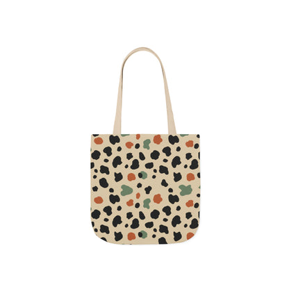 Leopard Spot Canvas Tote Bag — Neutral Multicolor Safari Print