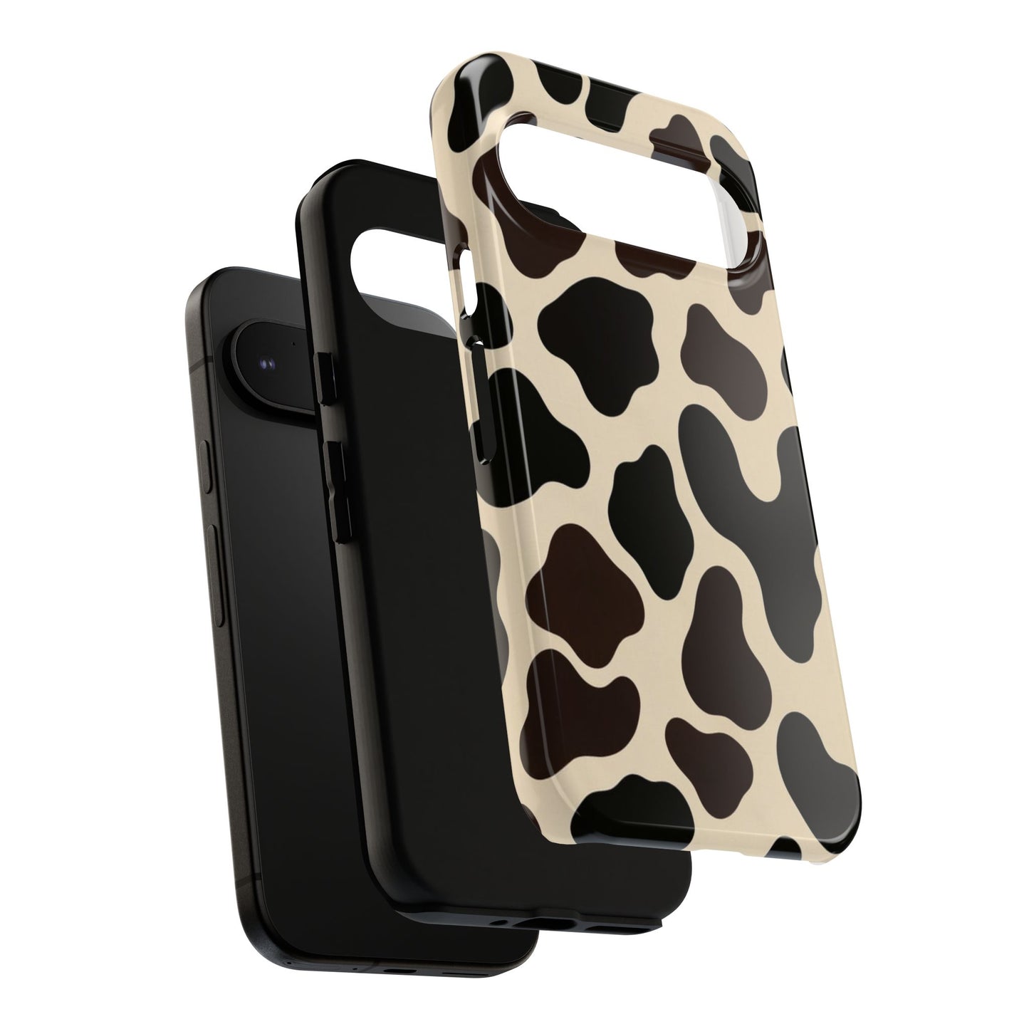 Cow Print Phone Case — Black & Cream Protective  Case
