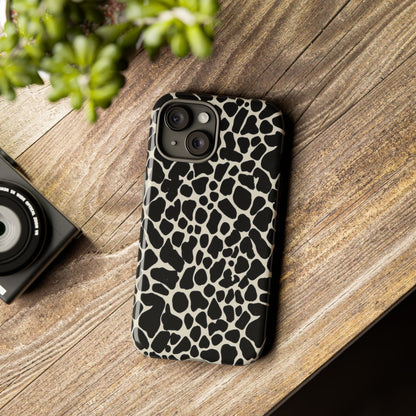 Black and White Cowhide Phone Case — Protective Tough Case