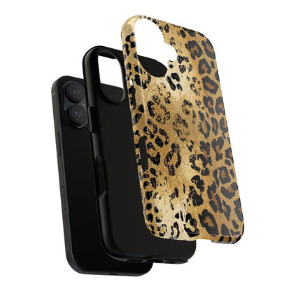 Leopard Print Tough Phone Case — Durable Protective iPhone Cover
