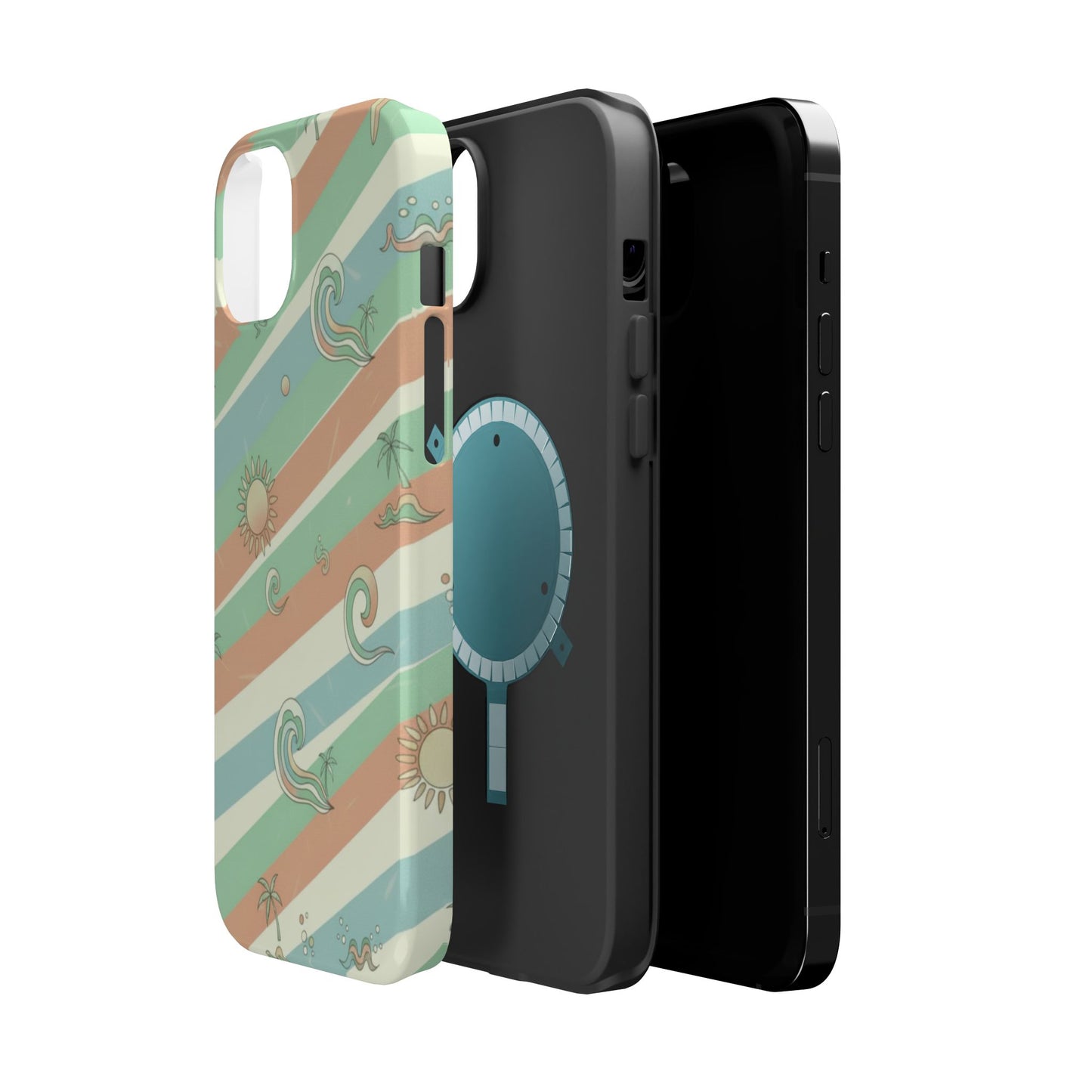 Magnetic Impact-Resistant Phone Case — Retro Surf Stripes