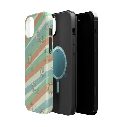 Magnetic Impact-Resistant Phone Case — Retro Surf Stripes