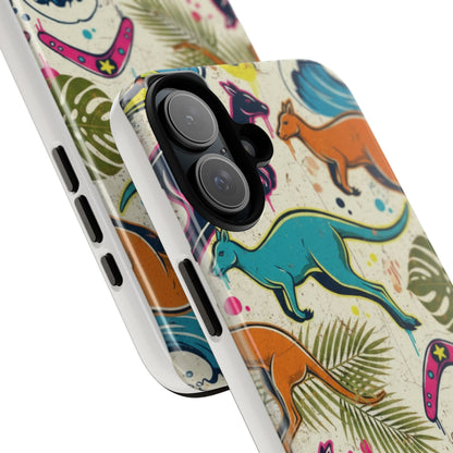 Tough Cases — Colorful Surfing Kangaroo Phone Case