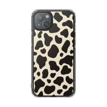 Cow Print Clear Magnetic Phone Case — Impact-Resistant Stylish Protection
