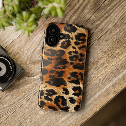 Leopard Print Tough Phone Case – Rugged Protective iPhone Cover