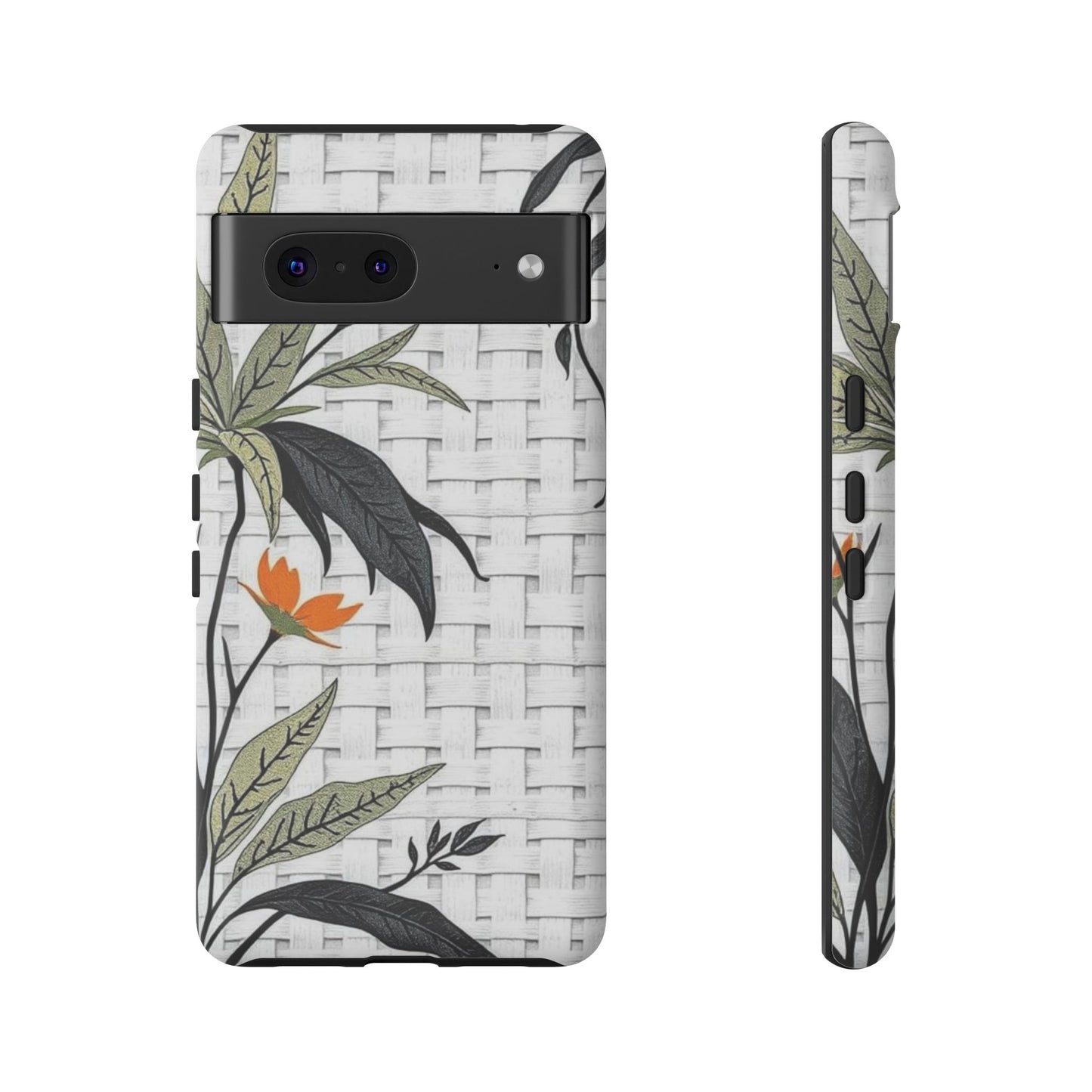 Floral Woven Tough Phone Case — Protective Botanical iPhone Cover
