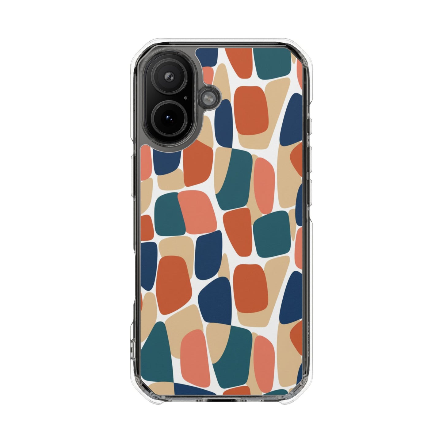 Clear Magnetic Phone Case — Abstract Color Block Protective Case