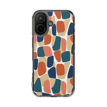 Clear Magnetic Phone Case — Abstract Color Block Protective Case