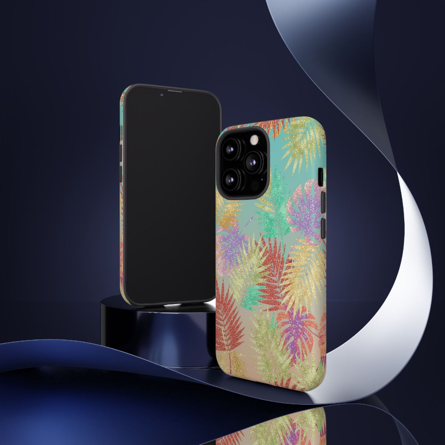 Tropical Palm Leaf Tough Phone Case – Colorful Pastel Botanical Protection