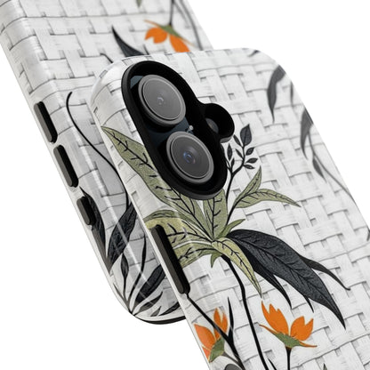 Floral Woven Tough Phone Case — Protective Botanical iPhone Cover