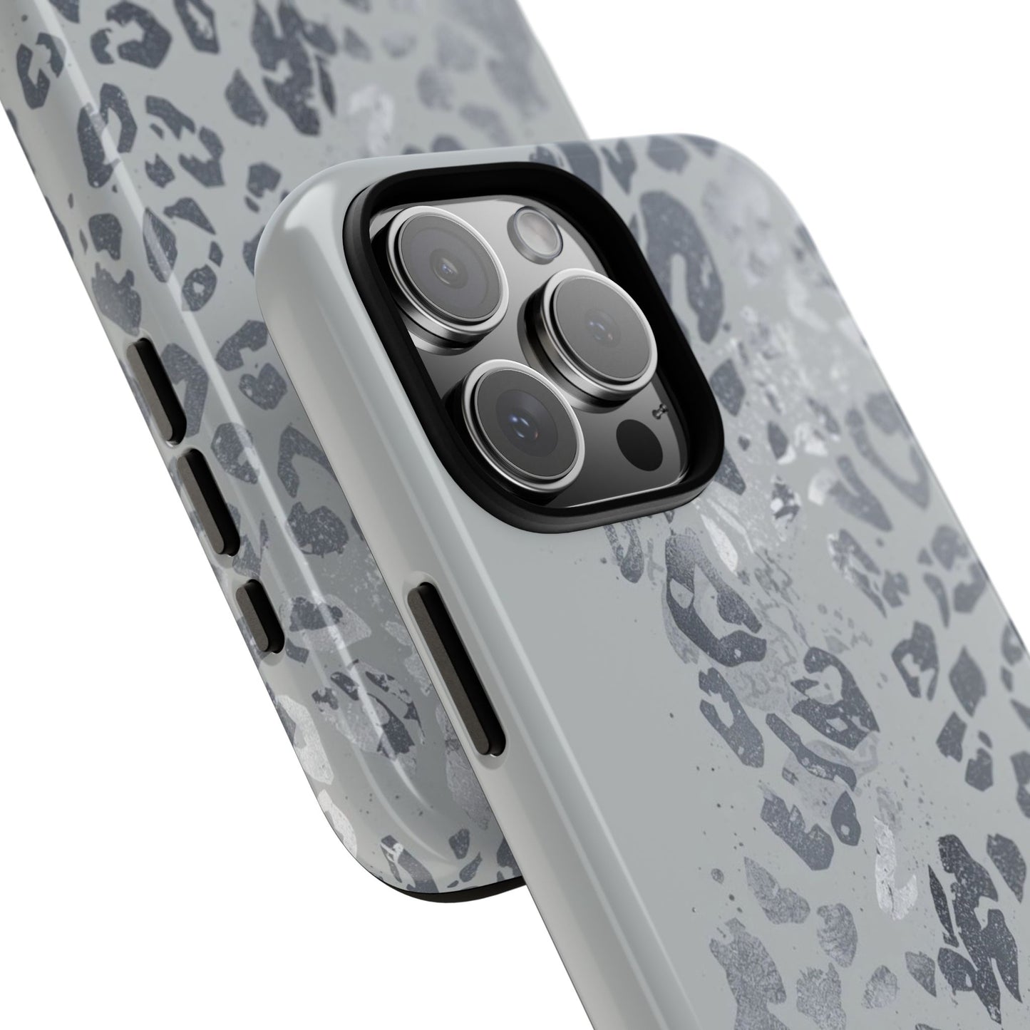 Gray Leopard Print Tough Phone Case