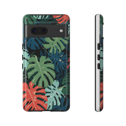 Tropical Monstera Phone Case — Colorful Leaf Protective Tough Case