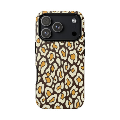 Leopard Print Tough Phone Case — Durable Protective iPhone Cover