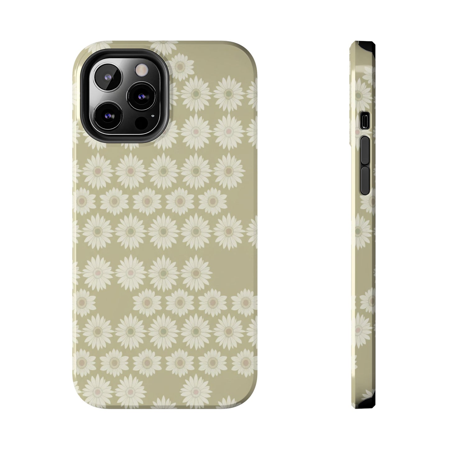 Daisy Pattern Tough Phone Case — Protective Floral iPhone Cover