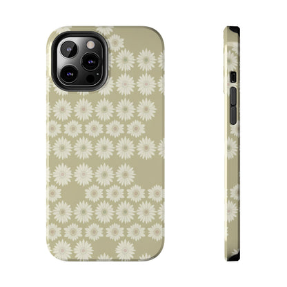 Daisy Pattern Tough Phone Case — Protective Floral iPhone Cover