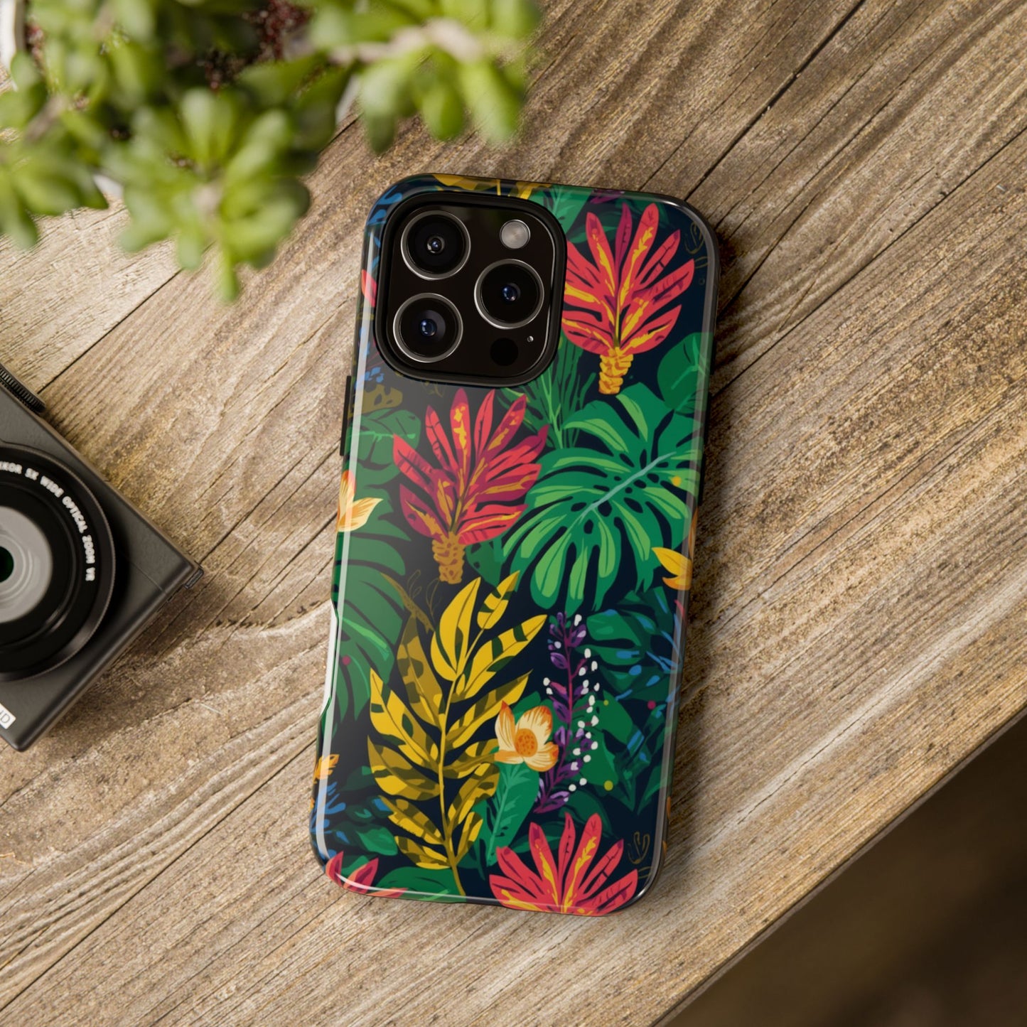 Tropical Floral Phone Case — Vibrant Jungle Leaf Protective Cover