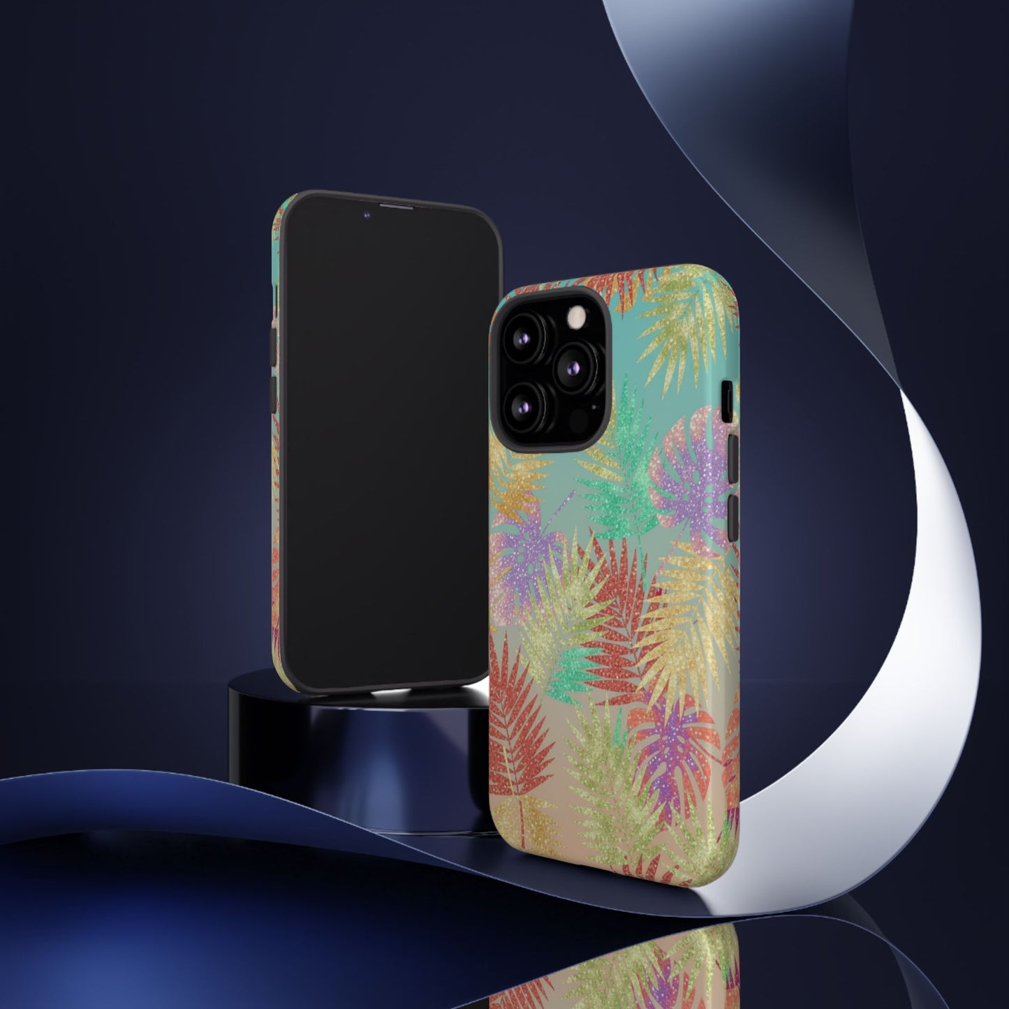 Tropical Palm Leaf Tough Phone Case – Colorful Pastel Botanical Protection