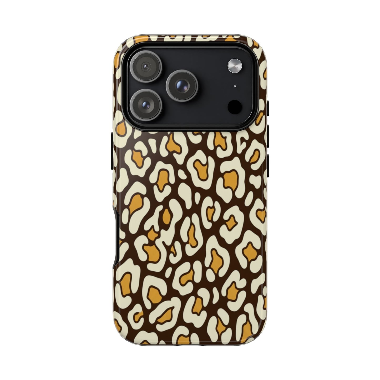 Leopard Print Tough Phone Case — Durable Protective iPhone Cover