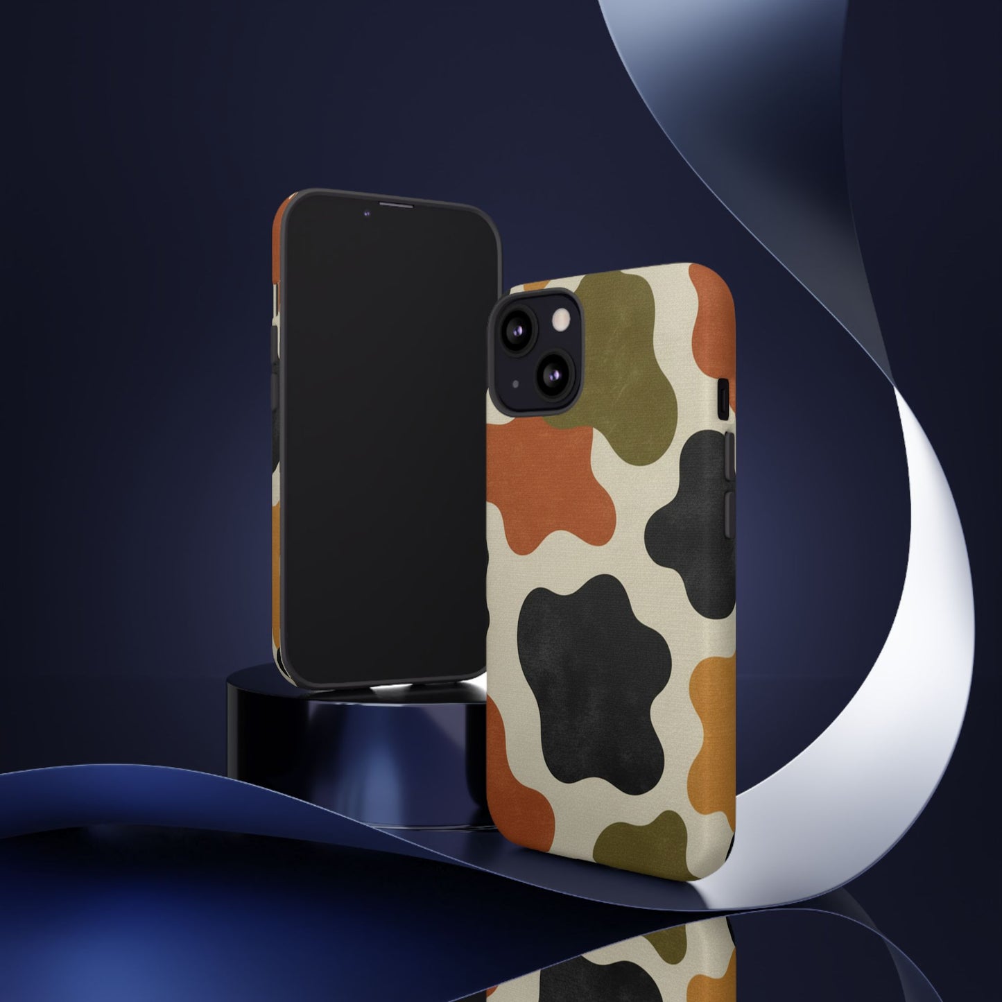 Retro Abstract Camouflage Phone Case — Earth Tone Tough Case