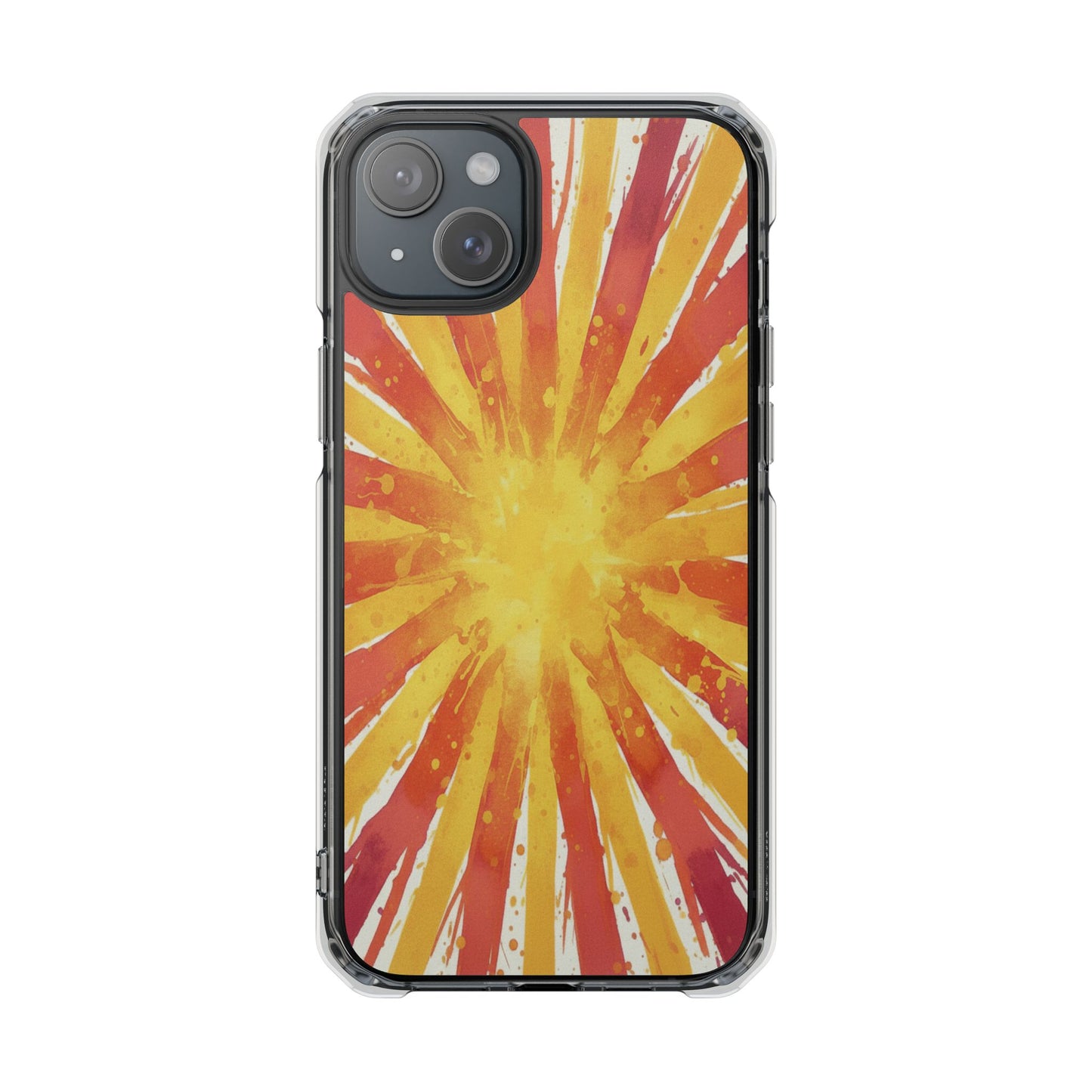 Clear Magnetic Phone Case — Retro Sunburst Design