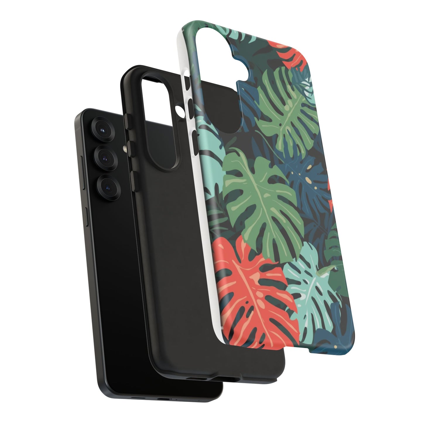 Tropical Monstera Phone Case — Colorful Leaf Protective Tough Case