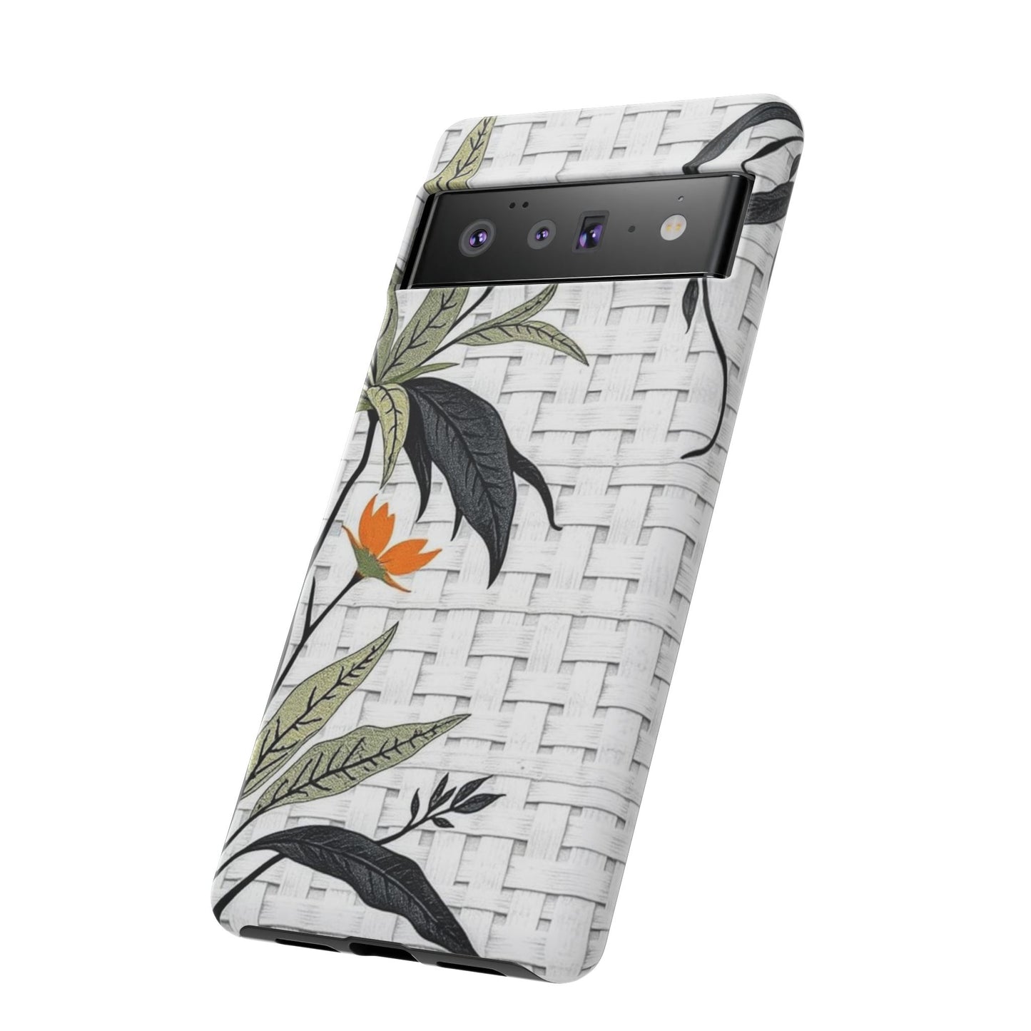 Floral Woven Tough Phone Case — Protective Botanical iPhone Cover